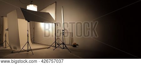 Studio Light Equipments For Photo Or Film Movie Video.