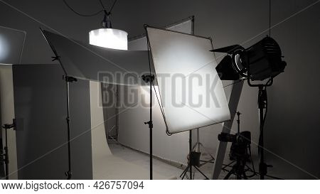 Studio Light Equipments For Photo Or Film Movie Video.