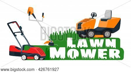 Vector Different Types Of Lawn Grass Clippers.