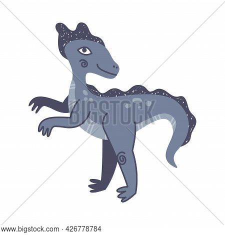 Funny Bipedal Dinosaur As Cute Prehistoric Creature And Comic Jurassic Predator Vector Illustration