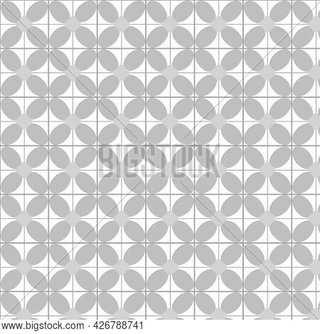 Seamless Abstract Background Texture In Gray Geometric Ornamental Style. Illustration Flat Art Desig