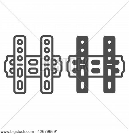 Tv Mount Line And Solid Icon, Monitors And Tv Concept, Tv Holder And Tv Accessories Vector Sign On W