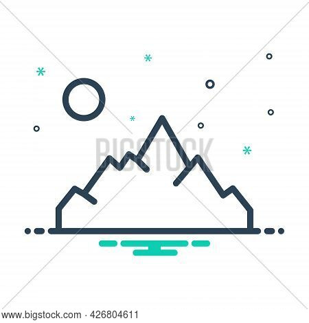 Mix Icon For Mountain Mountainview Sun Location Place Hill-station Peak Adventure Vintage
