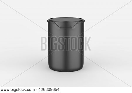 Paint Can With A Lid Isolated On White Background, Template For Design And Advertising, Mockup. 3d I