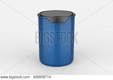 Paint Can With A Lid Isolated On White Background, Template For Design And Advertising, Mockup. 3d I