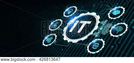 It Consultant Presenting Tag Cloud About Information Technology 3d Illustration