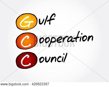 Gcc - Gulf Cooperation Council Acronym Business Concept Background