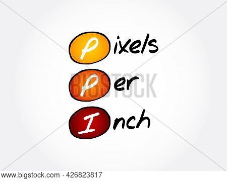 Ppi - Pixels Per Inch Acronym, Technology Concept Background