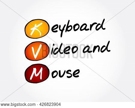 Kvm - Keyboard Video And Mouse Acronym, Technology Concept Background