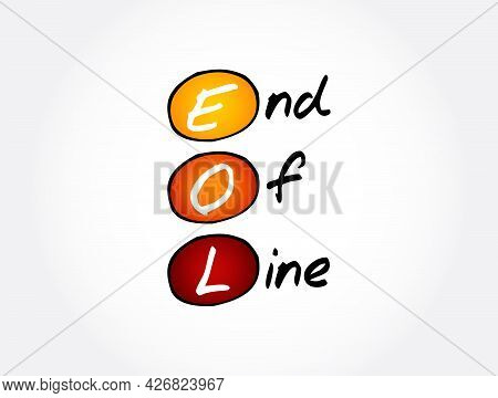 Eol - End Of Line Acronym, Technology Concept Background