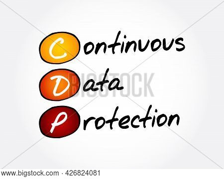 Cdp - Continuous Data Protection Acronym, Technology Concept Background