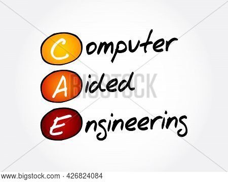 Cae - Computer Aided Engineering Acronym, Technology Concept Background