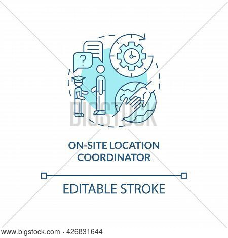 On-site Location Coordinator Concept Icon. Internship Program Abstract Idea Thin Line Illustration. 