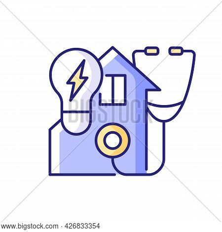 Energy Audit Rgb Color Icon. Inspecting Residential House For Efficient Power Usage. Sustainable Res