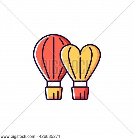 Taiwan International Balloon Festival Red And Yellow Rgb Color Icon. Isolated Vector Illustration. F