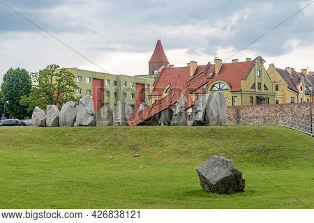 Lubin, Poland - June 1, 2021: Monument To The Memory Of The Victims Of Lubin 1982.