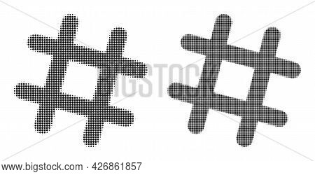 Pixel Halftone Jail Grid Icon. Vector Halftone Pattern Of Jail Grid Icon Organized Of Circle Element