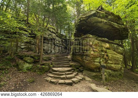 Ccc Stairway On A Wilderness Trail In Cuyahoga Valley National Park In Ohio