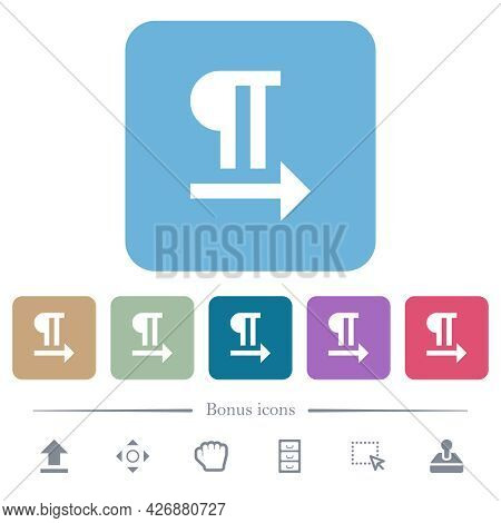 Left To Right Text Direction White Flat Icons On Color Rounded Square Backgrounds. 6 Bonus Icons Inc