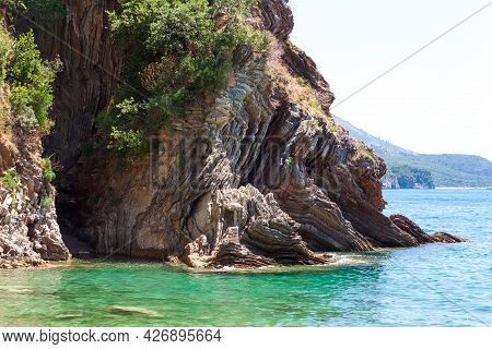 Beautiful Rocks In The Sea. Rafailovichi. Montenegro.