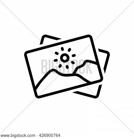 Black Line Icon For Foto  Photo Photographer Frame Picture Album Gallery Image