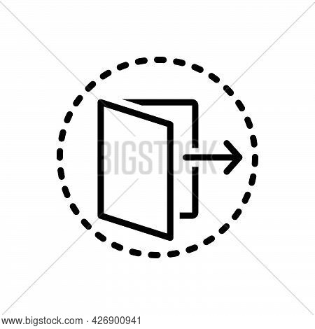 Black Line Icon For Threshold Door Open Doorway Folder Gate Gateway