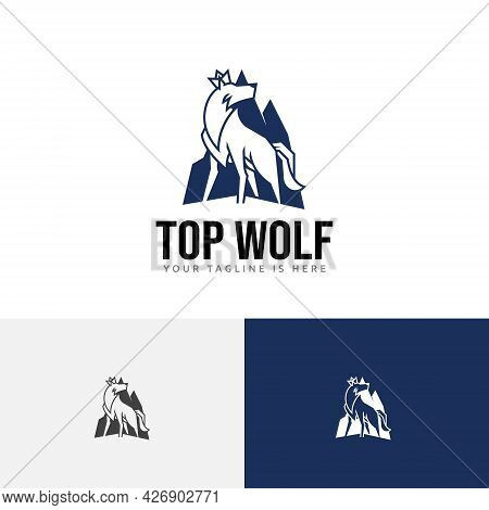 Top Mountain King Crown Wolf Alpha Logo