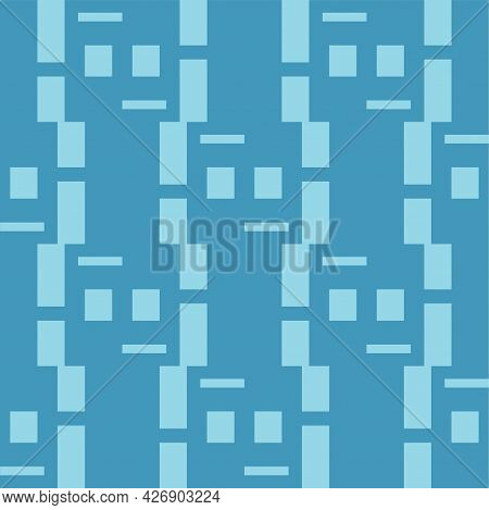 Abstract Geometric Seamless Vector Pattern In Blue