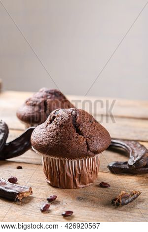Chocolate Carob Cupcakes Cooking With Carob Powder And Carob Pods