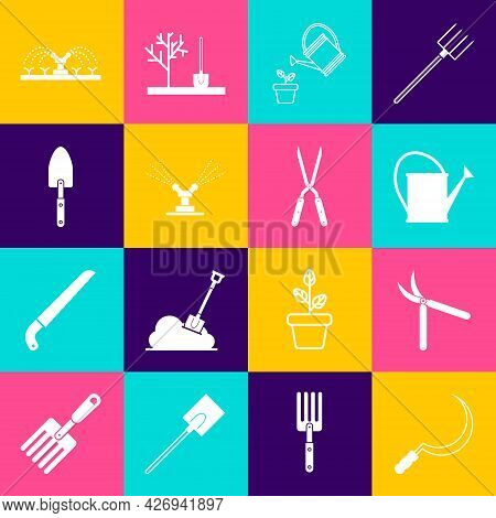 Set Sickle, Gardening Handmade Scissor, Watering Can, Automatic Irrigation Sprinklers, Trowel Spade 