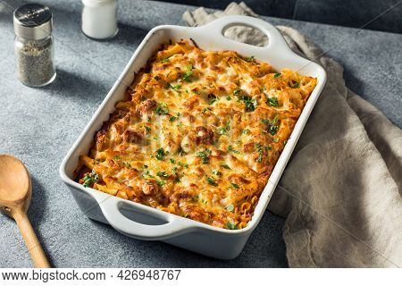 Homemade Chicago Baked Mostaccioli