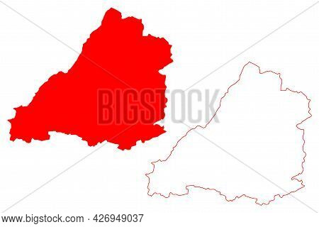 Avon County (united Kingdom,  Non-metropolitan And Ceremonial County Of England) Map Vector Illustra