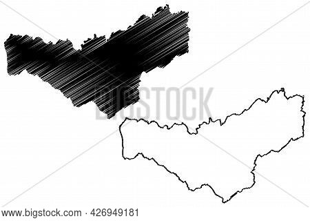 Merzig Wadern District (federal Republic Of Germany, State Of Saarland, Rural District) Map Vector I