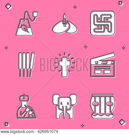 Set Tea Bag, Indian Headgear Turban, Hindu Swastika, Aroma Sticks, Incense, Christian Cross, Bollywo