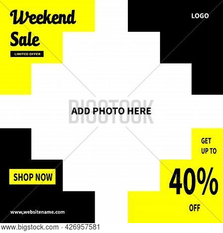 Weekend Sale Social Media Post Template Design