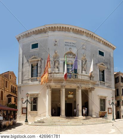 Venice, Italy - July 1, 2021: Teatro La Fenice In Venice, Italy Where Maria Callas Worked For Severa