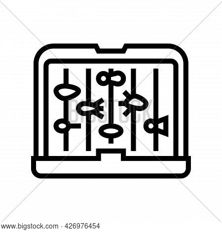 Fly Fishing Box Line Icon Vector. Fly Fishing Box Sign. Isolated Contour Symbol Black Illustration