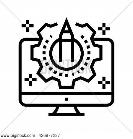 Creativity Process Ugc Line Icon Vector. Creativity Process Ugc Sign. Isolated Contour Symbol Black 