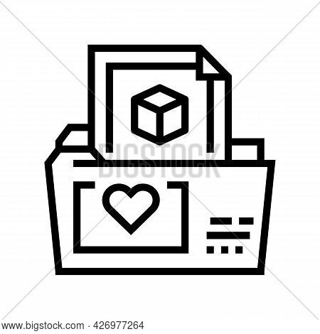 Folder Storage Ugc Line Icon Vector. Folder Storage Ugc Sign. Isolated Contour Symbol Black Illustra