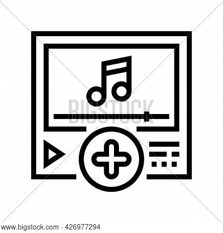Music Content Ugc Line Icon Vector. Music Content Ugc Sign. Isolated Contour Symbol Black Illustrati