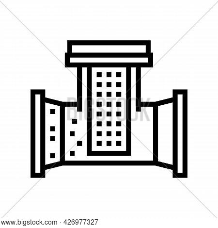 Industry Water Filter Line Icon Vector. Industry Water Filter Sign. Isolated Contour Symbol Black Il
