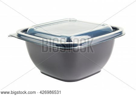 Black Opaque Single-use Pet - Polyethylene Terephthalate -plastic Food Take-out Container With Tranp