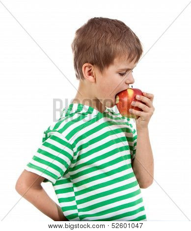 Boy Holding An Apple