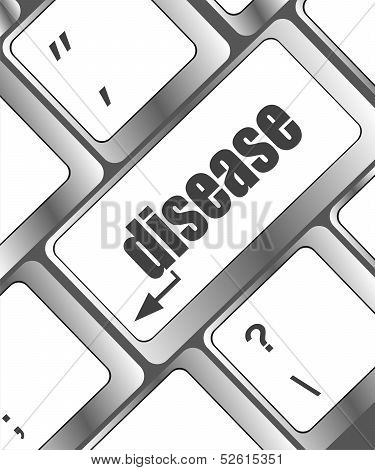 A Computer Keyboard With Keys Spelling Disease, Learn Concept