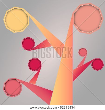Abstract Social Media Tree shape with rounded frames vector