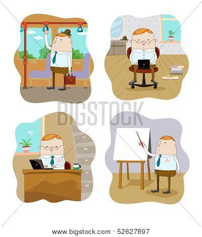Office Workers In Different Situations