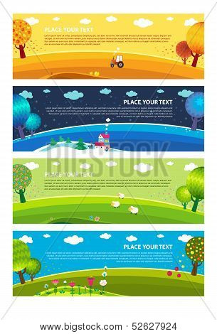 Four Seasons. Vector.