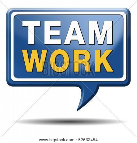 teamwork concept icon, team work and coorperation in partnership working together