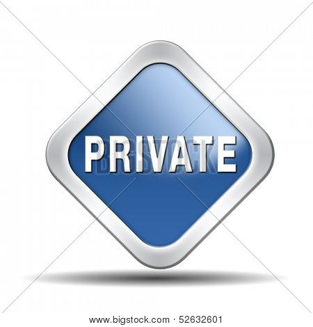 private and personal information icon, banner for privacy protection of restricted info
