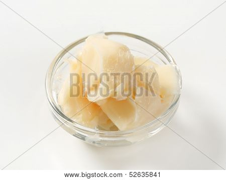 pork lard in a glass bowl